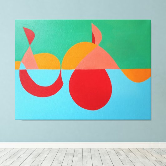 The Orange Clef Modern Art Print (Insitu (Houten vloer))