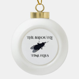 The Original Bayou Fly Tijd vliegt Keramische Bal Ornament