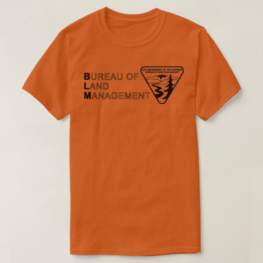 The Original BLM Bureau of Land Management Black T-shirt (Design voorkant)