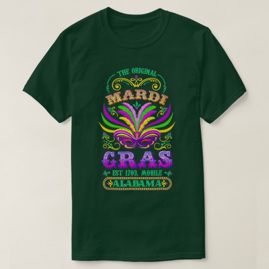 The Original Mardi Gras Mobile Alabama 1703 T-shirt (Design voorkant)
