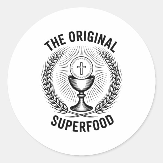 The Original Superfood Eucharist Catholic M  Ronde Sticker (Voorkant)
