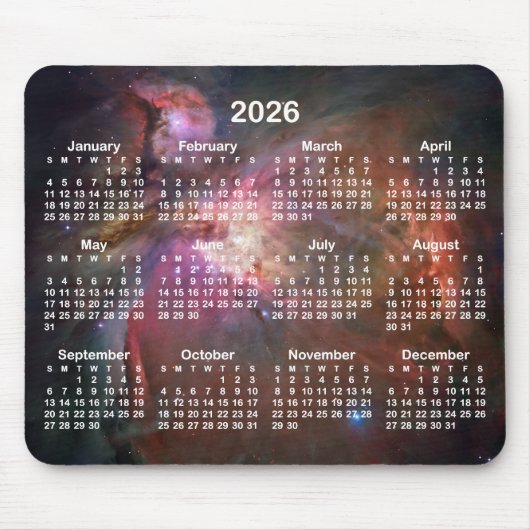 The Orion Nebula 2026 Calendar Muismat (Voorkant)