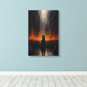 The Outsider: Dramatische Abstracte Kunst Canvas Afdruk (Insitu (Houten vloer))