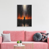 The Outsider: Dramatische Abstracte Kunst Canvas Afdruk (Insitu (Woonkamer))