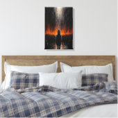 The Outsider: Dramatische Abstracte Kunst Canvas Afdruk (Insitu (Slaapkamer))
