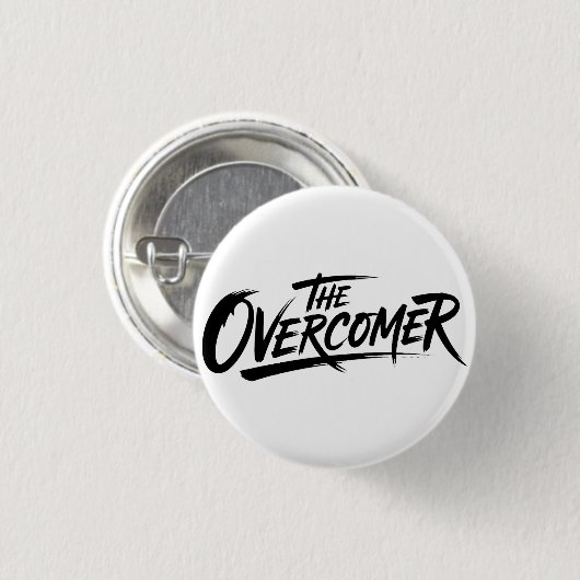 The Overcomer Bold Typography Ronde Button 3,2 Cm (Voorkant /achterkant)