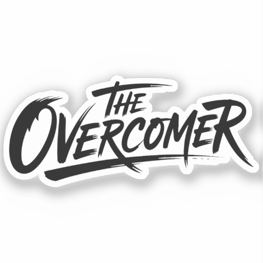 The Overcomer Bold Typography Sticker (Voorkant)