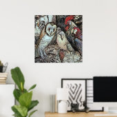 "The Owl and the Birds" van Arthur Rackham Poster (Thuiskantoor)