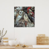 "The Owl and the Birds" van Arthur Rackham Poster (Keuken)