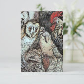 "The Owl and the Birds" van Arthur Rackham RSVP Kaartje (Staand voorkant)