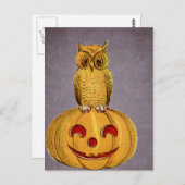 The Owl and the Jack O Lantern Briefkaart (Voorkant / Achterkant)