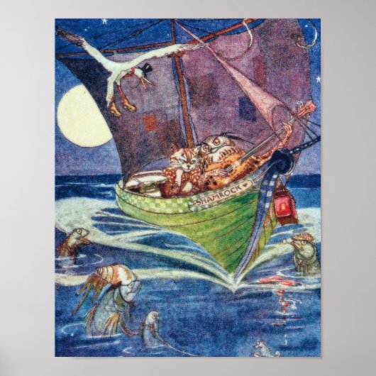 The Owl and the Pussycat William Pogany Fine Art Poster (Voorkant)