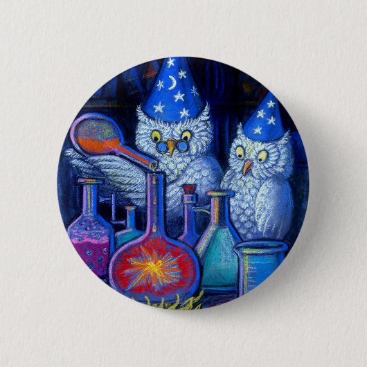The Owl Chemists Ronde Button 5,7 Cm (Voorkant)