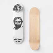 The Owl Man Funny Scary Eyes Voeg naam of tekst to Persoonlijk Skateboard (Voorkant)