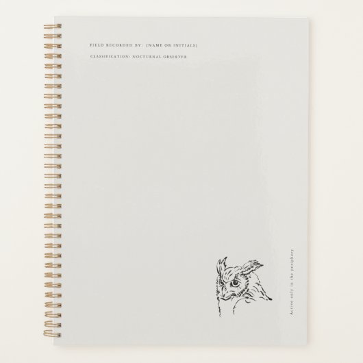 The Owl- Naturalist Menagerie Archive  Planner (Voorkant)