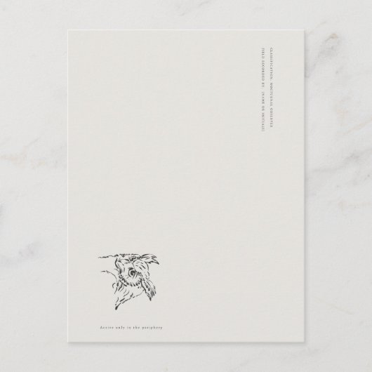 The Owl- Naturalist Menagerie Bookmark Briefkaart (Voorkant)