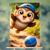 The owl playtime vibrant vertical nursery wall pos acryl bord (Neutraal)