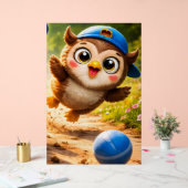 The owl playtime vibrant vertical nursery wall pos acryl bord (Huwelijk)