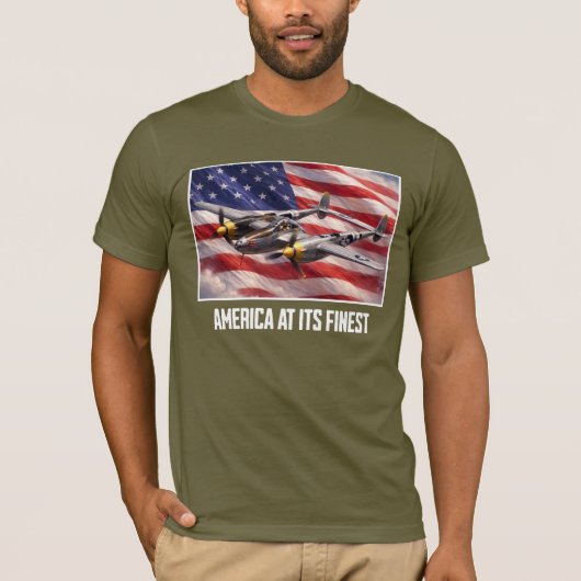 The P-38 Lightning - America at its Finest T-shirt (Voorkant)