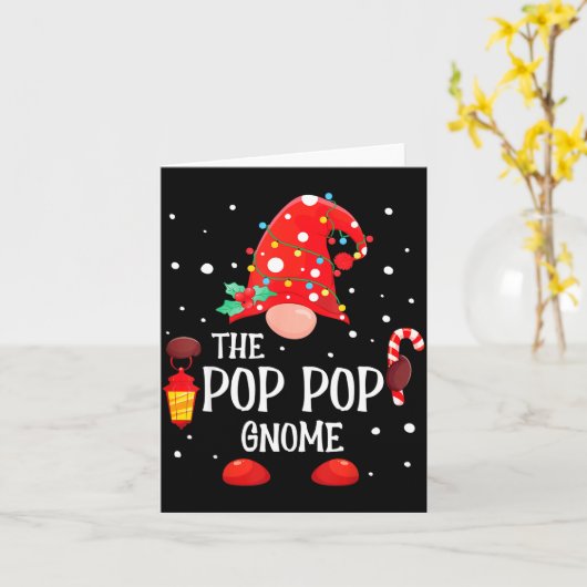 The P P Gnome Matching Family Christmas Gnome Paja Kaart (Gele Bloem)