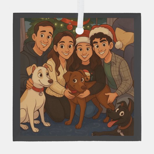 The pack at Christmas  Glas Ornament (Achterkant)