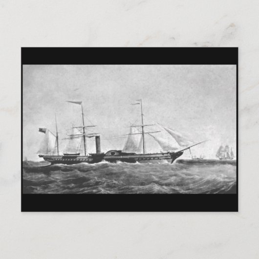 The Paddle Steamer, RMS "Britannia", 1840 Briefkaart (Voorkant)