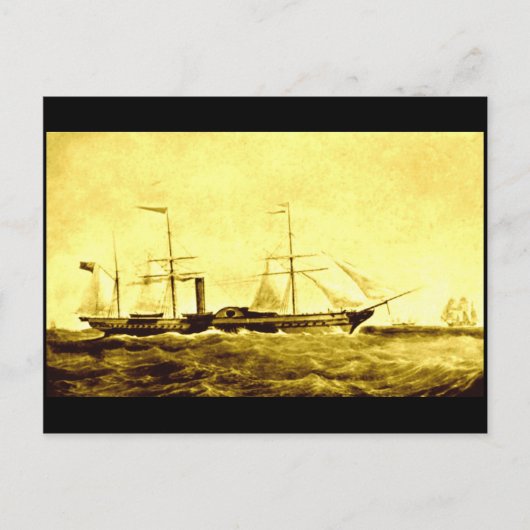 The Paddle Steamer, RMS "Britannia", 1840 Briefkaart (Voorkant)
