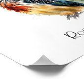 The Painted Runner, Waterverf Roadrunner op maat Poster (Hoek)