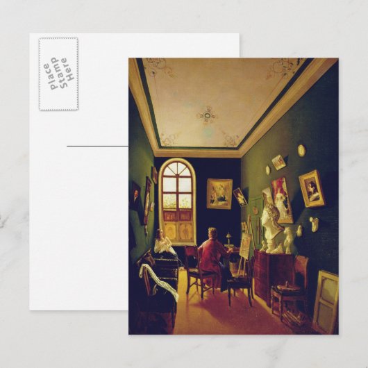 The Painter's Studio, 1843 Briefkaart (Voorkant / Achterkant)