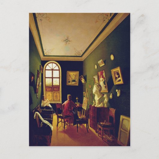 The Painter's Studio, 1843 Briefkaart (Voorkant)