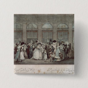 The Palais Royal Gallery's Walk, 1787 Vierkante Button 5,1 Cm