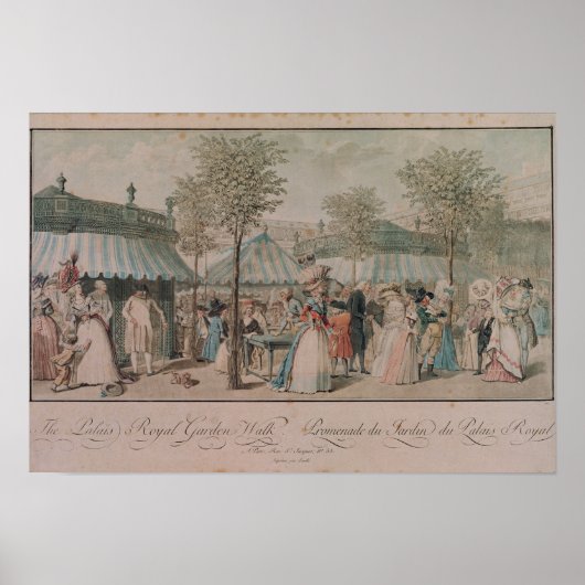 The Palais Royal Garden Walk, 1787 Poster (Voorkant)