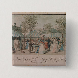 The Palais Royal Garden Walk, 1787 Vierkante Button 5,1 Cm
