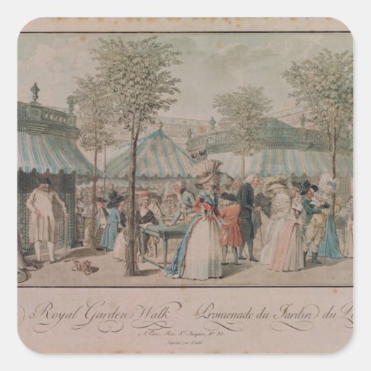 The Palais Royal Garden Walk, 1787 Vierkante Sticker (Voorkant)