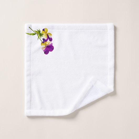 'The Pansy Party' op een badkamerhanddoekset (I) Bad Handdoek (Wasdoekje)