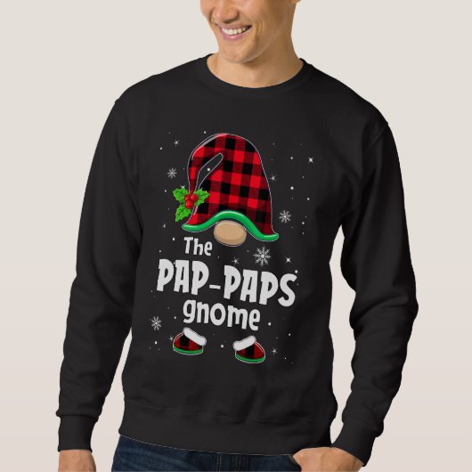 The Pap Paps Gnome Buffalo Plaid Christmas Matchin Trui (Voorkant)