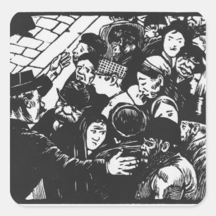 The Paris crowd, 1892 Vierkante Sticker