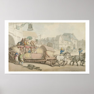 The Paris Diligence (pen & inkt en w/c op papier) Poster