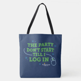 The Party Don't Start, Navy Blue Schoudertas Tote Bag