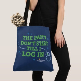 The Party Don't Start, Navy Blue Schoudertas Tote Bag