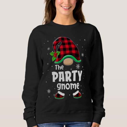 The Party Gnome Buffalo Plaid Christmas Matching F Trui (Voorkant)