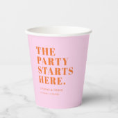 The Party Stars Here! Bold Font Wedding Papieren Bekers (Voorkant)