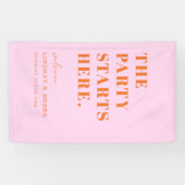 The Party Stars Here! Bold Font Wedding Welcome Spandoek (Horizontaal)