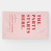 The Party Stars Here! Bold Font Wedding Welcome Spandoek (Horizontaal)