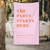 The Party Stars Here! Bold Font Wedding Welcome Spandoek