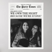 The Party Times Newspaper Because We're Iconic Poster (Voorkant)