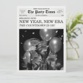 The Party Times Newspaper New Year New Era Kaart (Staand voorkant)