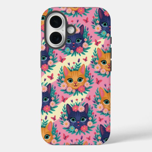 The Pastel Whiskers & Wildflowers Case-Mate iPhone Case (Achterkant)