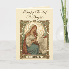 The Patron Saint of Dairymaids St Brigid Kaart