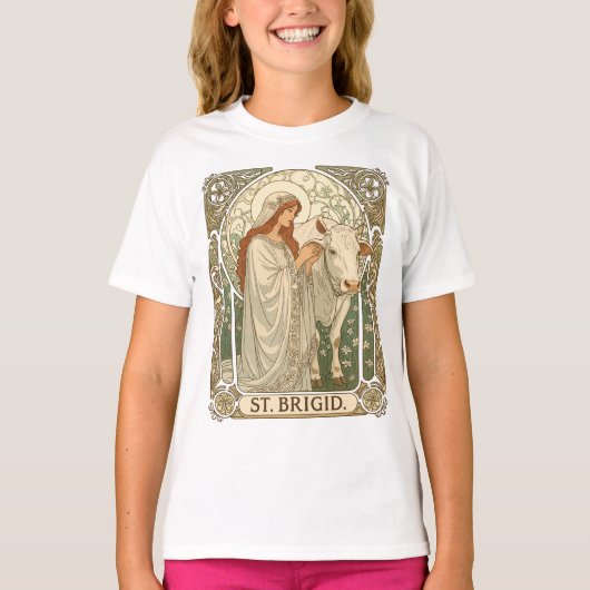 The Patroness Saint Of Dairy Workers St Brigid T-shirt (Voorkant)